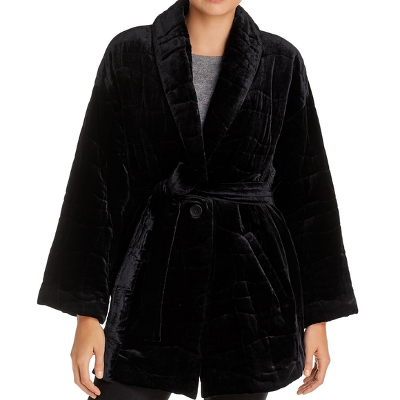 Eileen Fisher Velvet Midi Coat - Picture 2 of 10